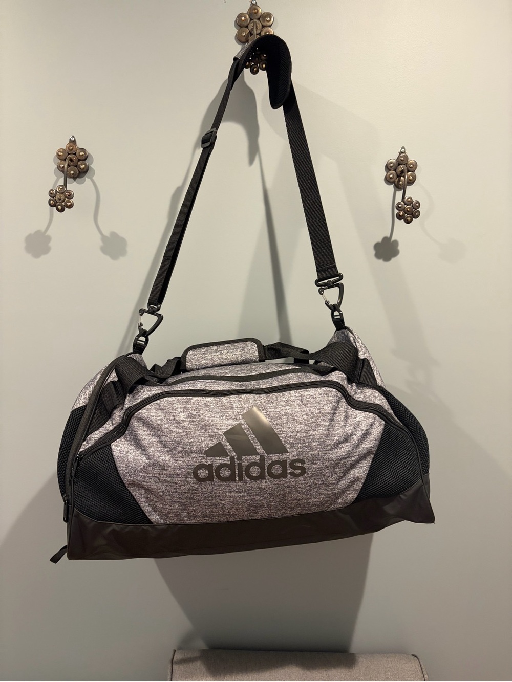 Adidas Black Duffle Bag - Nylon Water-Resistant Design